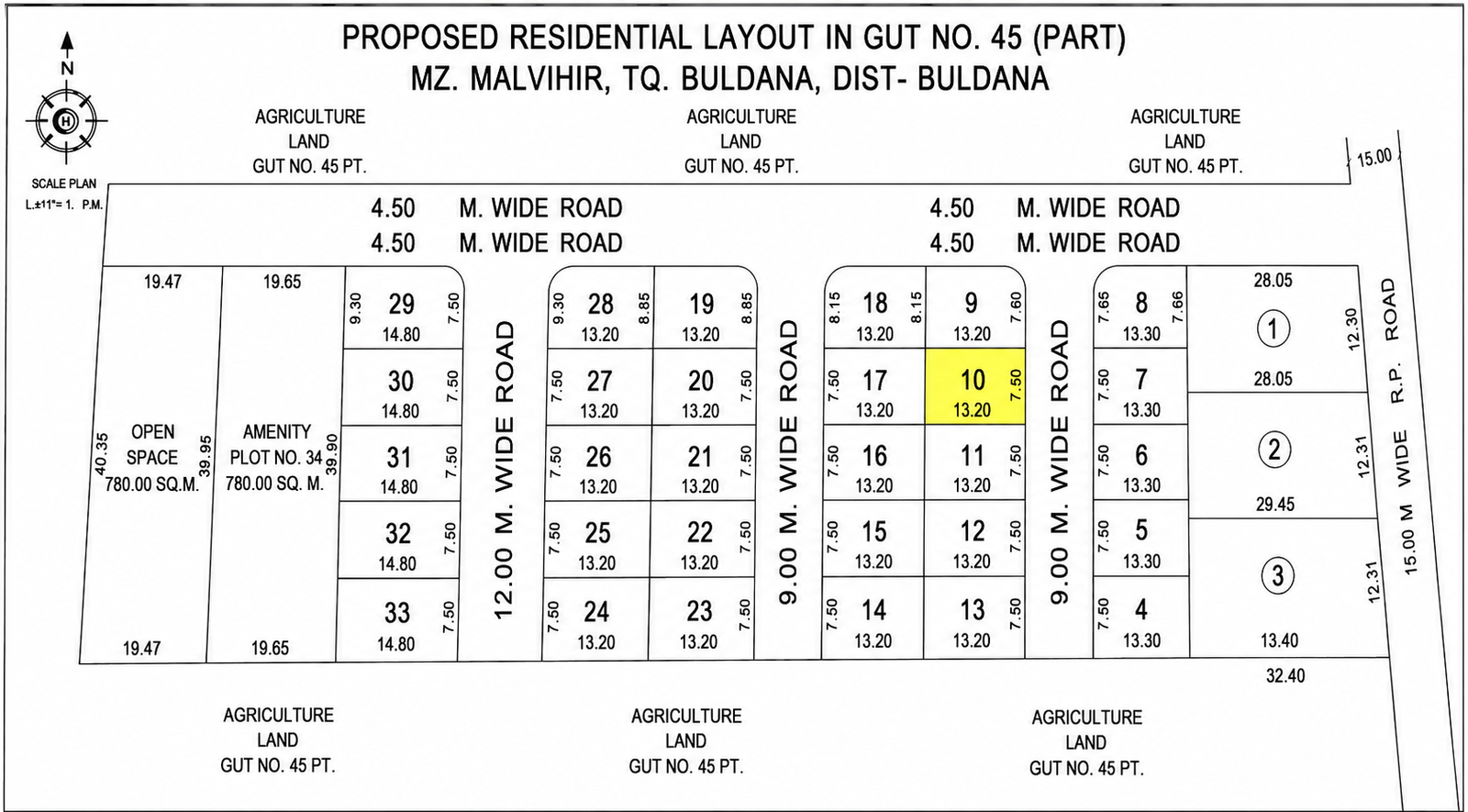 25x43 sq.ft. Plot No. 10