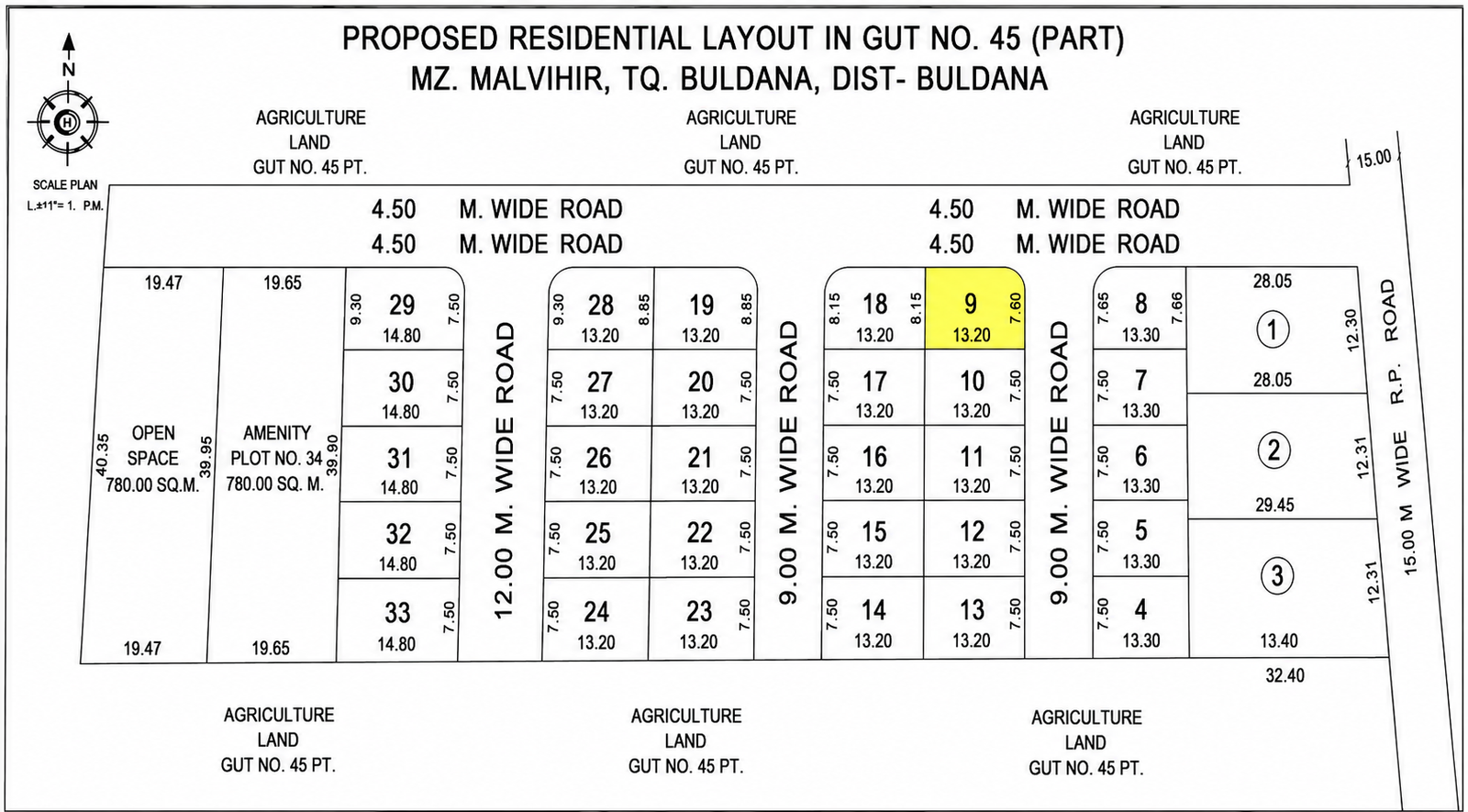 26x43 sq.ft. Plot No. 9