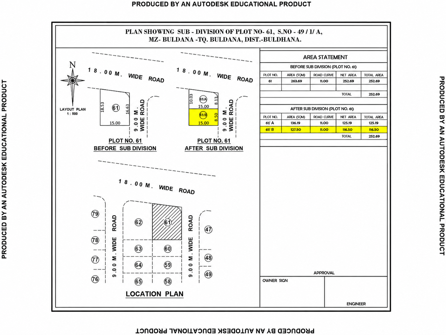 27.88x49.2 sq. Ft. NA Plot no. 61B