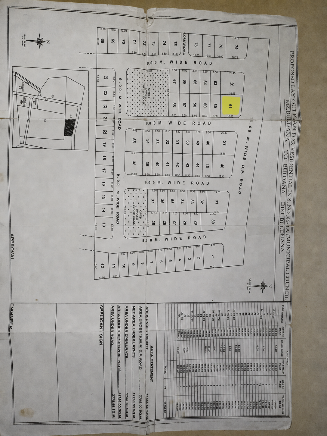 27.88x49.2 sq. Ft. NA Plot no. 61B